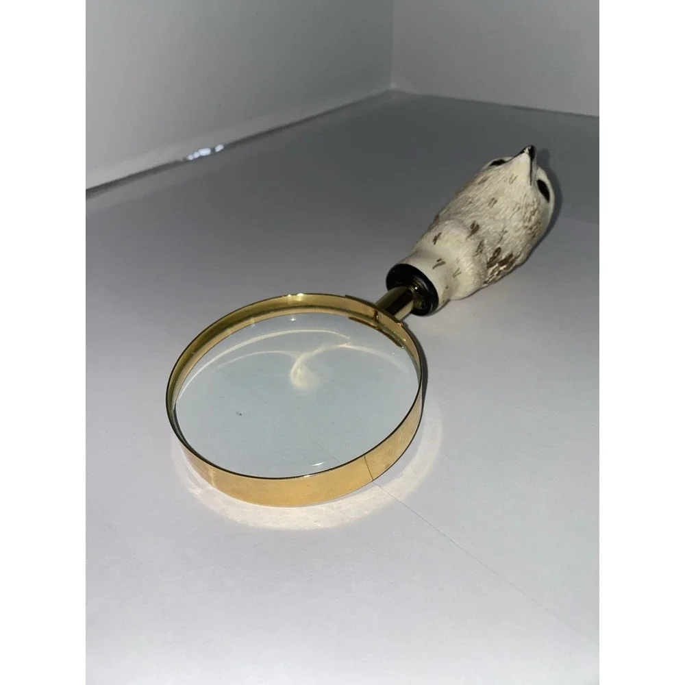 Vintage Carved Handheld Hawk Head Glass Magnifier Office‎ Desk Magnifying Glass